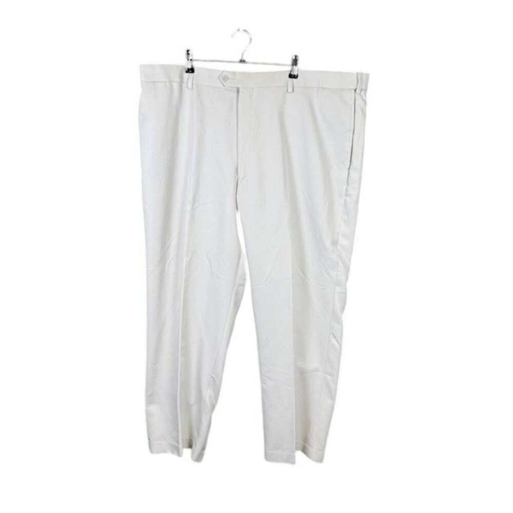 Savane Trousers Dress Pants Flat Front Lightweight Classic Fit Beige 42x29